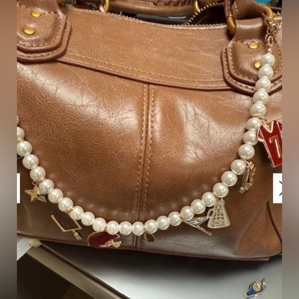 NWT Anthropologie Icon Pearl Football Purse Charm - Picture 9 of 11